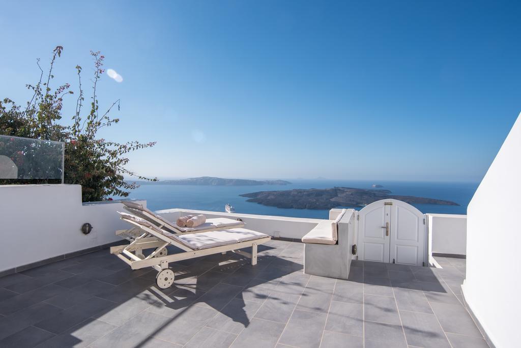 Karpimo Horizon - Caldera View With Private Hot Tub Villa Firostefani Cameră foto