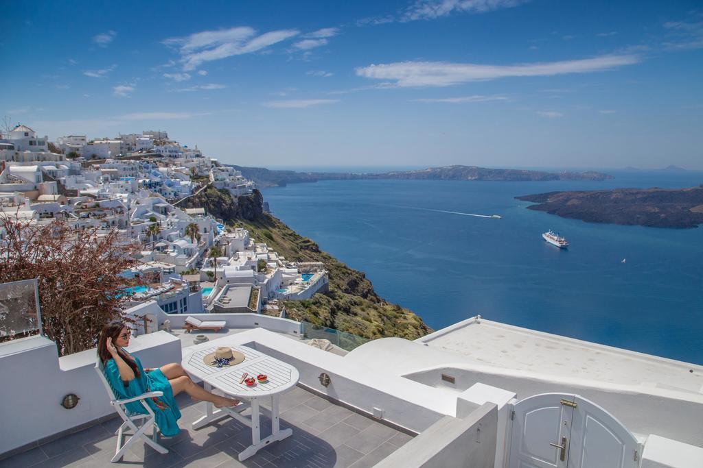 Karpimo Horizon - Caldera View With Private Hot Tub Villa Firostefani Cameră foto